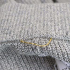 Deuxieme Classe Attractive ニットパンツ スリットパンツ テーパード 畦編み シルク混 アンゴラ混 36 ライトグレー