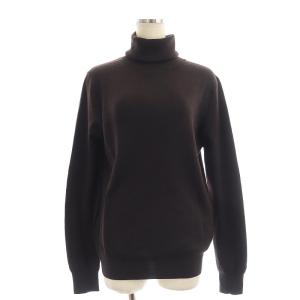 タートルネックニット セーター ウール 長袖 ダークブラウン