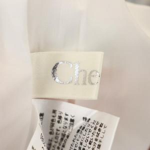 Chesty ストライプ オフショル ワンピース ラップ調 ミモレ丈 ロング リボン 1 白 ホワイト ブルーグレー