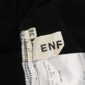 ENFOLD ジョーゼットゴムジョッパーズパンツ テーパード タック イージー シアー 38 黒 ブラック