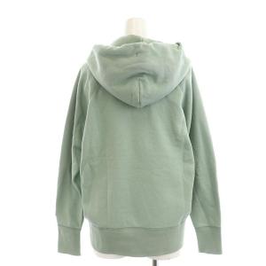 AMERICANA コーマバルキー裏毛ジップアップフードパーカー 長袖 ロゴ刺繍 M ミントグリーン