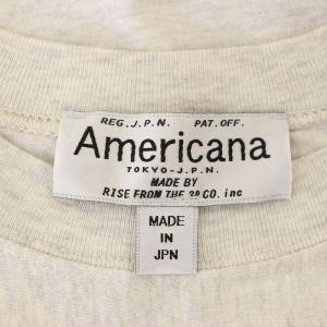 AMERICANA × チャコール Charcoal 長袖 ロゴ Tシャツ カットソー M オートミール