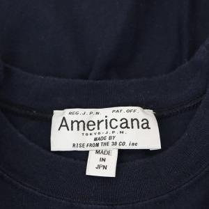 AMERICANA × チャコール Charcoal 長袖 ロゴ Tシャツ カットソー 濃紺 白 ネイビー ホワイト