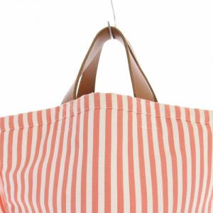 LUDLOW キャンバス ストライプ ハンドバッグ トートバッグ 赤 レッド 白 ホワイト