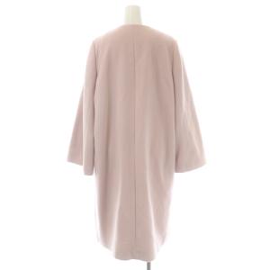UNITED ARROWS UBCB ノーカラー ベルスリーブコート アウター ロング スナップボタン カシミヤ混 38 ピンク
