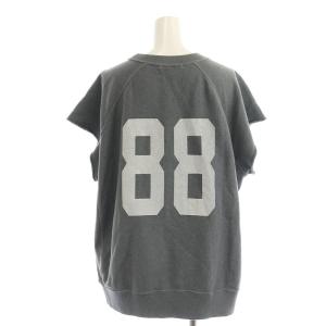 Plage 22SS ナンバリングカットオフスウェット トレーナー ノースリーブ ラグランスリーブ F グレー