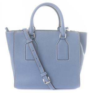 MICHAEL KORS ステッチ レザー ハンドバッグ ショルダーバッグ 2way ロゴ 青 ブルー