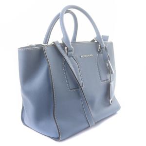 MICHAEL KORS ステッチ レザー ハンドバッグ ショルダーバッグ 2way ロゴ 青 ブルー