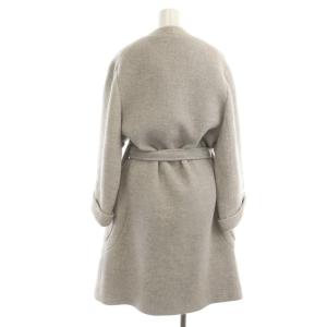 MAX&CO. IL MIO CAPPOTTO ウール ノーカラーコート アウター ロング ベルト付き USA12 XXL ベージュ