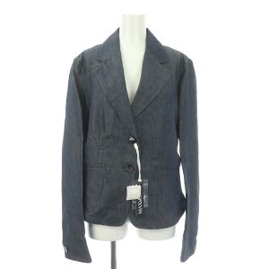 テーラードジャケット 2B 背抜き ラミー混 48 紺 ネイビー