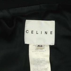 CELINE ウール ダブル ロングコート ステンカラー アウター 42  ブラック