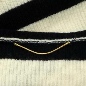 L'Appartement ボーダー リブニット セーター 長袖 ウール混 白 紺 ホワイト ネイビー