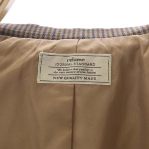JOURNAL STANDARD relume 22AW チェックダブルジャケット テーラード 総裏地 38 ベージュ カーキブラウン 紺