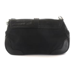 PRADA ショルダーバッグ ナイロン レザー 三角プレート ブラック