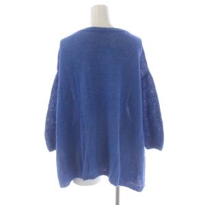 45rpm umii908 リネン 長袖サマーニット セーター 九分袖 0 青 ブルー
