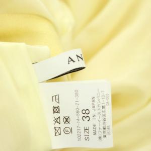 ANAYI 22SS ワンピース ロング 長袖 Vネック リボンベルト付き 38 黄色 イエロー
