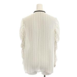 ANAYI 23SS セットアップ 上下 ドット ブラウス リボン 長袖 プリーツスカート フレア ロング 38 白 ホワイト