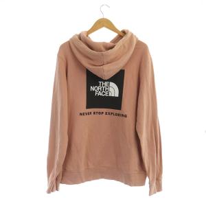 THE NORTH FACE 裏起毛 ロゴプリント プルオーバーパーカー 長袖 バックプリント L ピンク