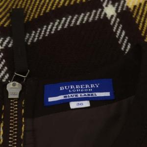 BURBERRY BLUE LABEL 半袖ワンピース ひざ丈 半袖 ノバチェック ウール 38 S マルチカラー