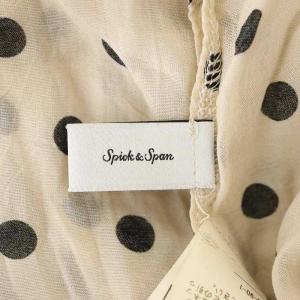 Spick&Span 21SS シアードットシャーリングブラウス2 プルオーバー 七分袖 ベージュ 黒 ブラック