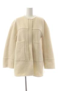 Drawer ウールカシミヤバスケットケヌキノーカラージャケット 36 アイボリー