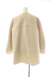Drawer ウールカシミヤバスケットケヌキノーカラージャケット 36 アイボリー