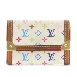 モノグラムマルチカラー ポルトモネ プラ コインケース 小銭入れ PVCキャンバス 金具 白 ホワイト マルチカラー M92657