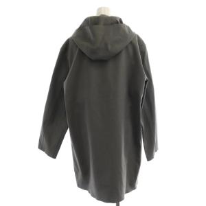 MARGARET HOWELL × マッキントッシュ MACKINTOSH ゴム引きコート ミリタリー ミドル丈 フード付き フロントジッパー M ダークグレー