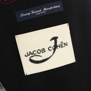JACOB COHEN チェック ジャケット テーラード 総裏地 長袖 46 黒 ブラック