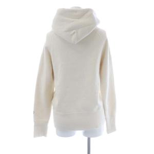 DRESSTERIOR D刺繍 ジップアップ パーカー スウェット 長袖 裏起毛 3 アイボリー