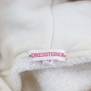 DRESSTERIOR D刺繍 ジップアップ パーカー スウェット 長袖 裏起毛 3 アイボリー