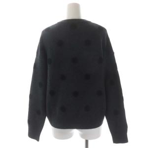 IENA sese produite par IENA 21AW DOT柄クルーカーディガン ニット 長袖 ダークグレー ブラック