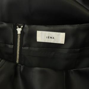 IENA 21AW フェイクレザートラペーズスカート ロング 台形 スリット 38 黒 ブラック