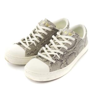 CONVERSE 21AW ALL STAR COUPE PT OX スニーカー パイソン 型押し レザー US5.5 24.0cm ベージュ