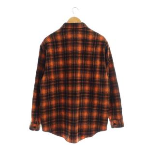 CELINE 22SS Loose Shirt in Checked Wool シャツ 37 ブラック オレンジ