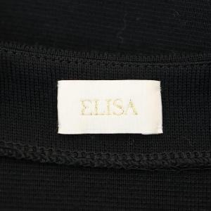 ELISA ウール フルジップアップ ニットワンピース ひざ丈 長袖 2 黒 ブラック