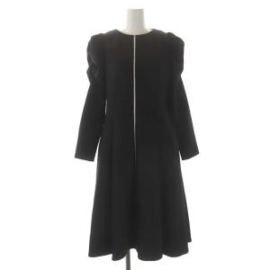 CELFORD 21AW レース切替ポンチワンピース ミモレ丈 ロング 長袖 36 黒 ブラック
