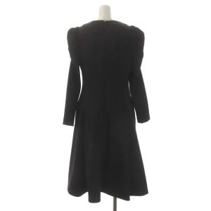 CELFORD 21AW レース切替ポンチワンピース ミモレ丈 ロング 長袖 36 黒 ブラック