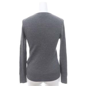 UNITED ARROWS リブクルーネックニット カットソー 長袖 ウール シルク混 カシミヤ混 グレー