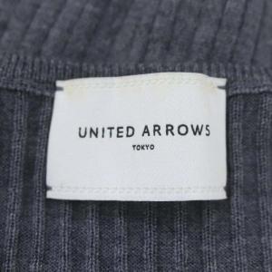 UNITED ARROWS リブクルーネックニット カットソー 長袖 ウール シルク混 カシミヤ混 グレー