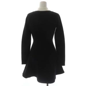SNIDEL 23AW ミニニットワンピース シャツワンピース 長袖 F 黒 白 ブラック ホワイト