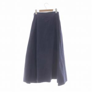 MADISONBLUE BACK SATIN MAXI FLARE SKIRT フレアスカート ロング マキシ 2 紺 ネイビー