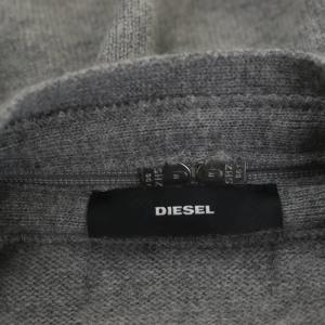 DIESEL M-CLEO ニット ジップディテール カーディガン ロング 長袖 Vネック S グレー