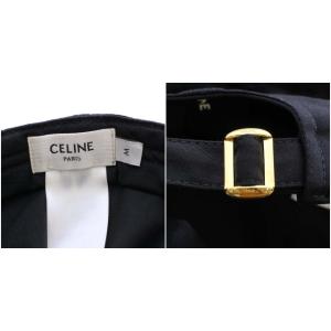 CELINE 2AUA1242N ベースボールキャップ 帽子 ロゴ M ブラック