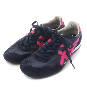 Onitsuka Tiger SERRANO スニーカー スエード レザー US8.5 26.5cm ネイビー ピンク 1183B400
