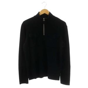 fabrique en france ハーフジップ ハイネックニット セーター 長袖 ウール 1 黒 ブラック