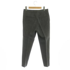 MADISONBLUE CROPPED STRAIGHT PT L TWEED スラックスパンツ テーパード ジッパーフライ センタープレス ウール混