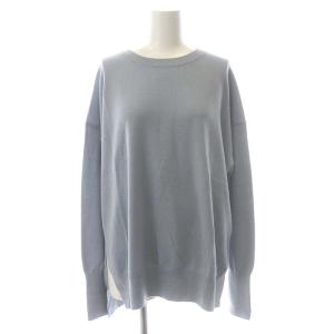 SIDE SLIT KNIT ニット セーター 長袖 ウール ブルーグレー