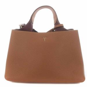 TOD'S Tタイムレス ハンドバッグ ショルダーバッグ 2way レザー ブラウン