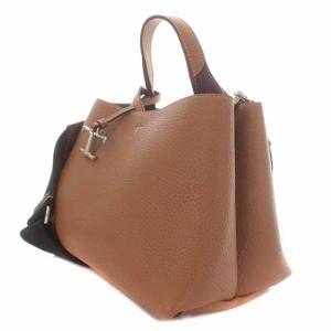 TOD'S Tタイムレス ハンドバッグ ショルダーバッグ 2way レザー ブラウン
